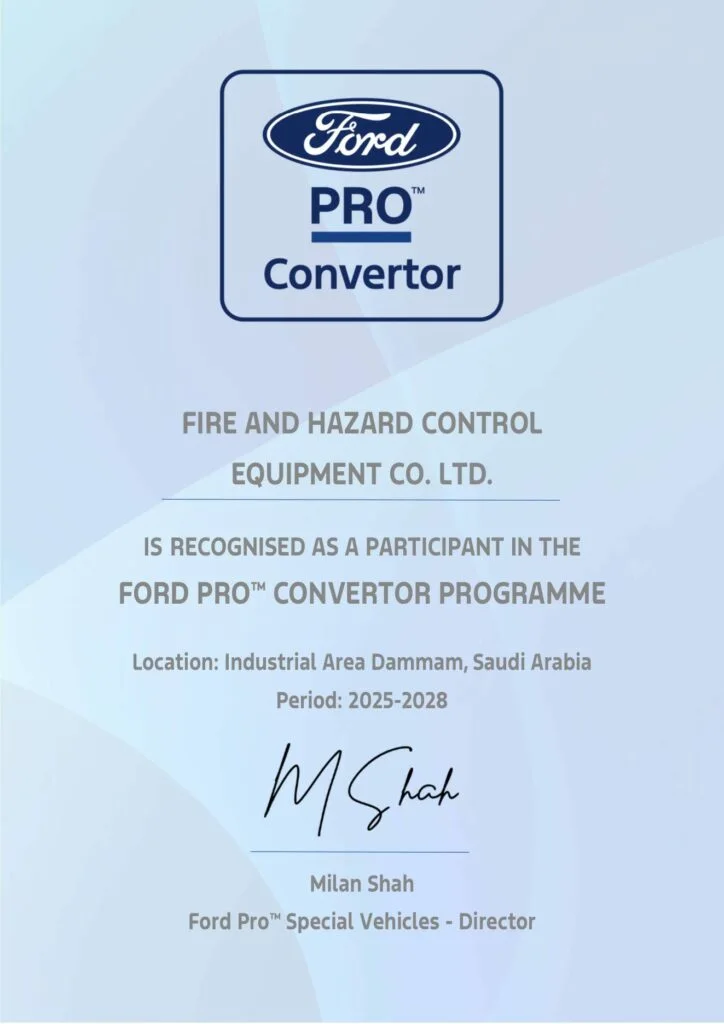 Ford Pro Converter qualification certificate for FHC